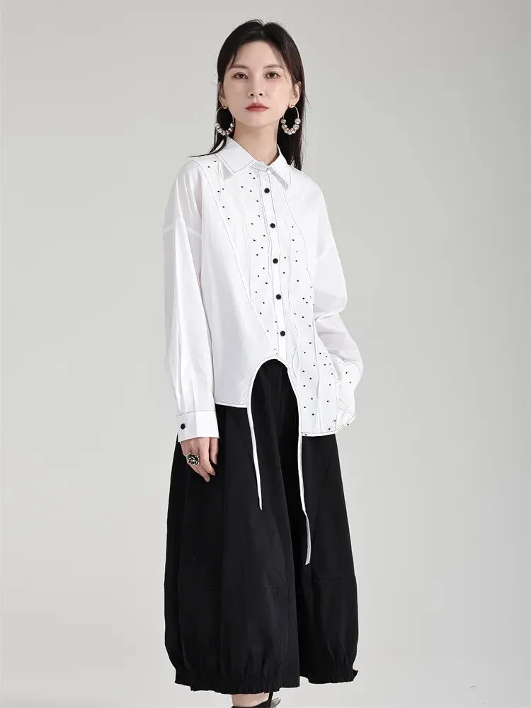 Dottir Asymmetrical Blouse - White