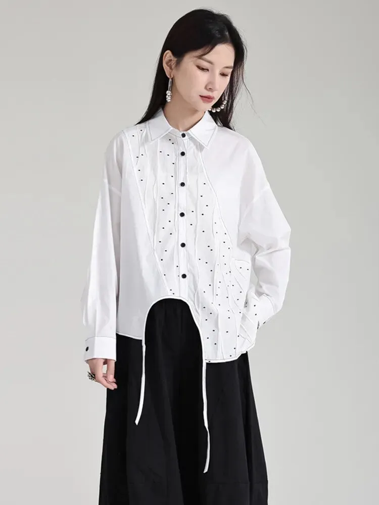 Dottir Asymmetrical Blouse - White