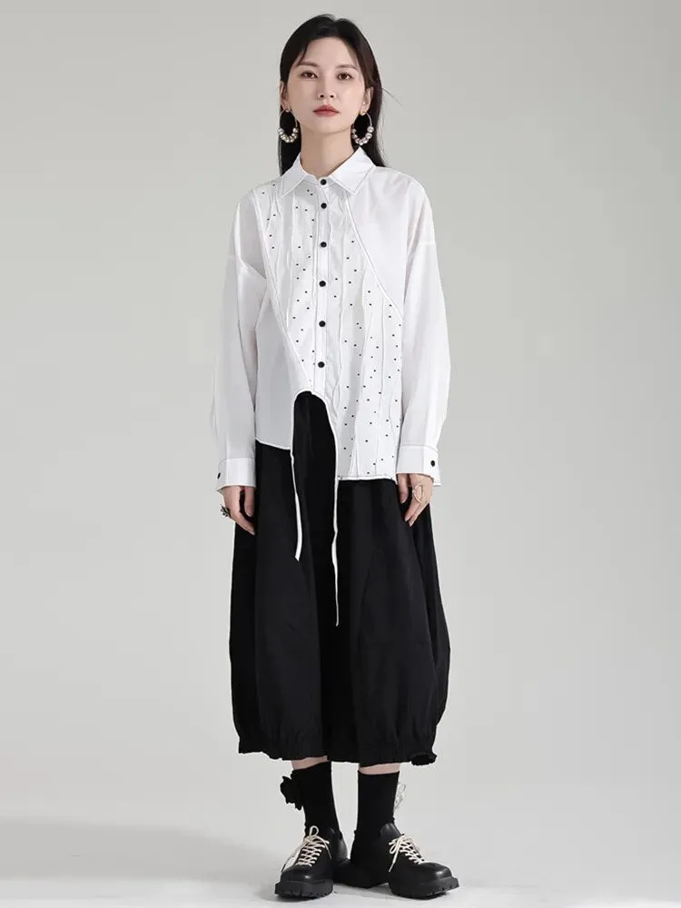 Dottir Asymmetrical Blouse - White