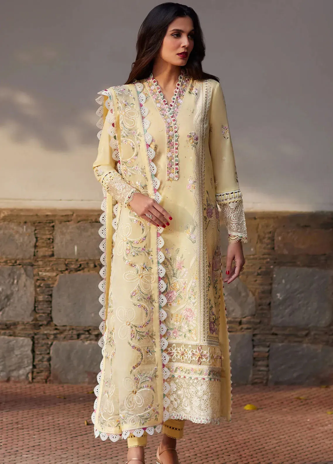 Elan Luxury Embroidered Lawn 3 Piece Unstitched Suit EL24LEL D-8B ZENEL