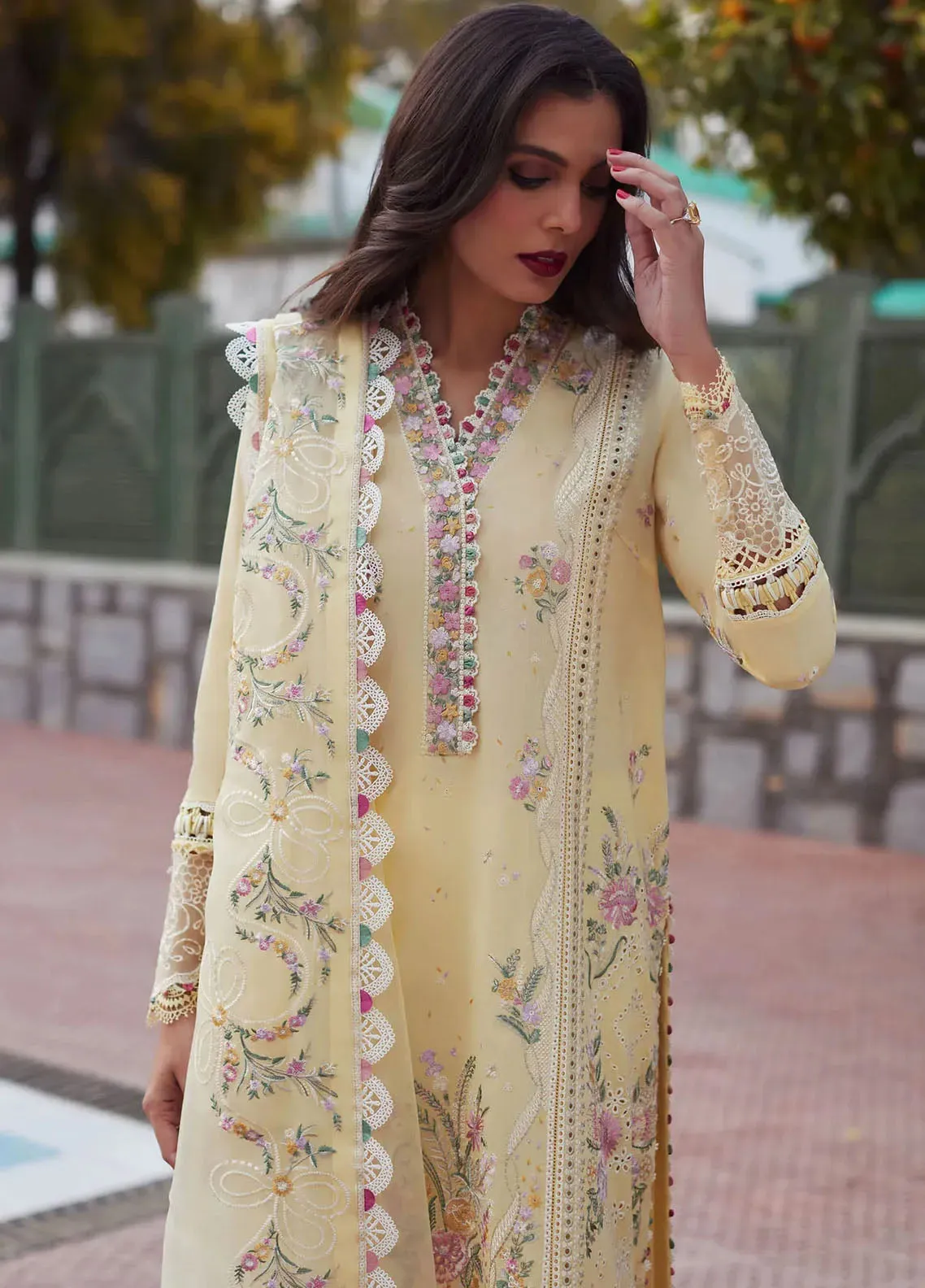 Elan Luxury Embroidered Lawn 3 Piece Unstitched Suit EL24LEL D-8B ZENEL