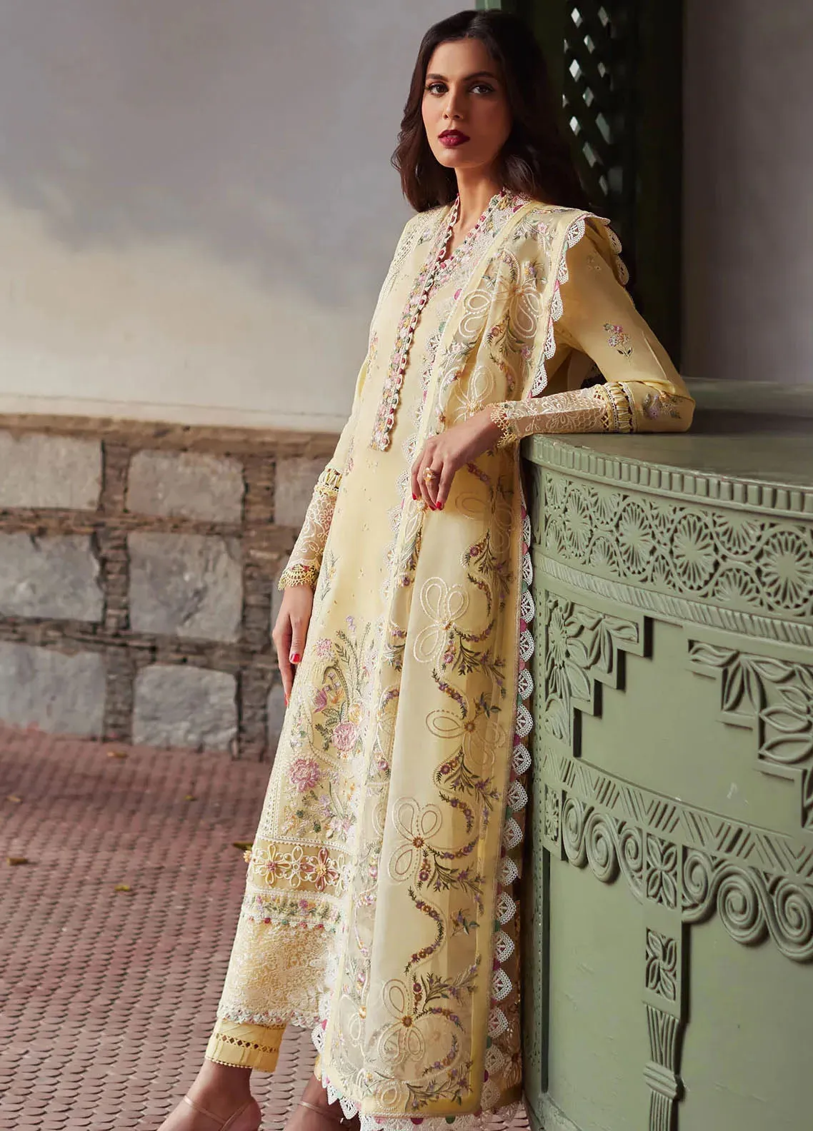 Elan Luxury Embroidered Lawn 3 Piece Unstitched Suit EL24LEL D-8B ZENEL