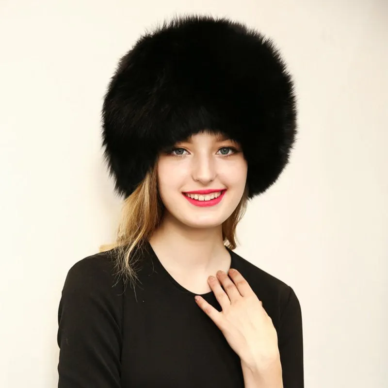 est Women's Raccoon Fur Hat Leather  Fur Hats Lady Warm Charm Beanies Caps Headgear Fox Fur Ball SM6