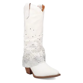 Eye Candy White Denim & Rhinestone Boot (DS)