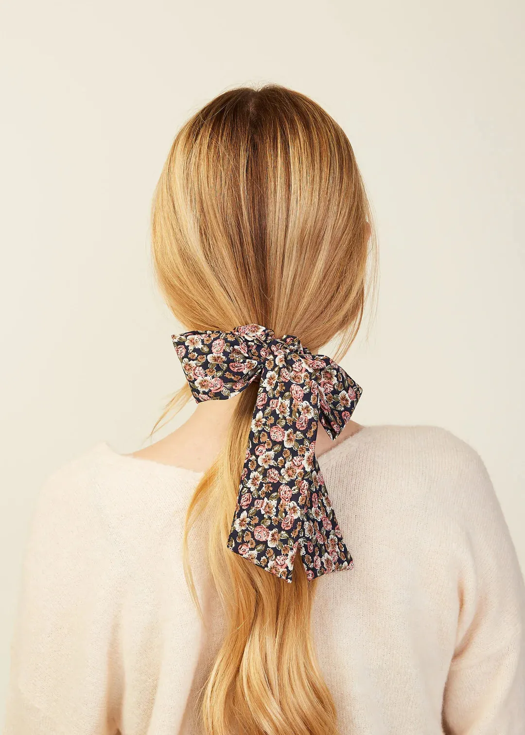 Floral Scarf Scrunche in Rose