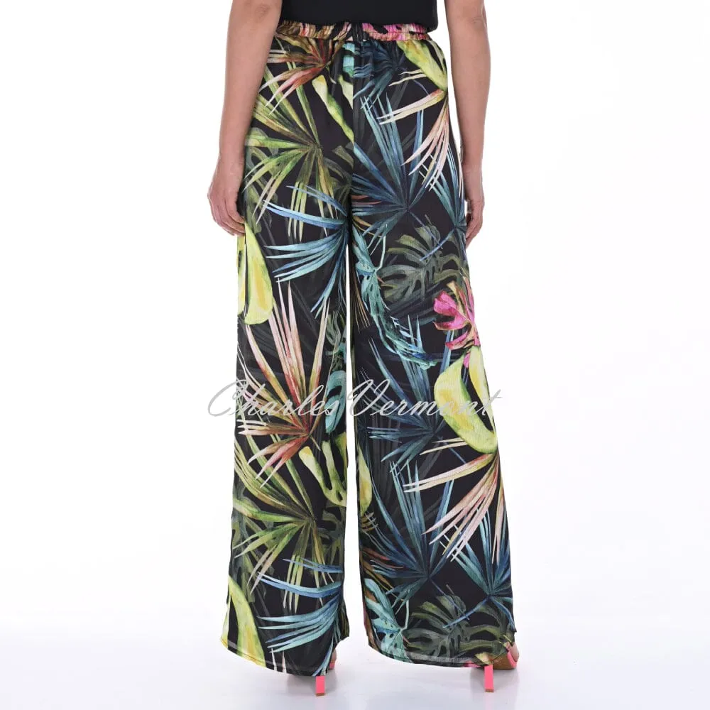 Frank Lyman Tropical Print Wide Leg Trouser - Style 246470