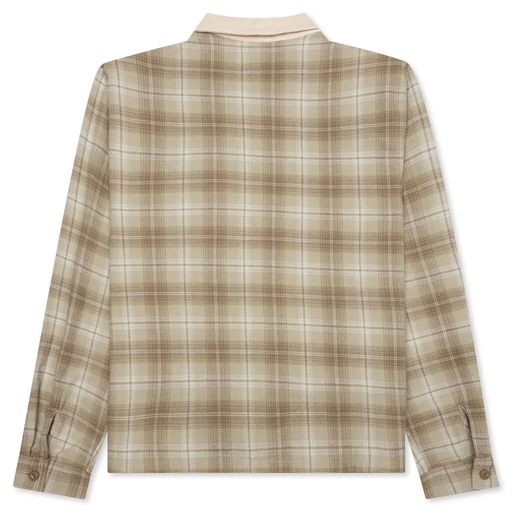 Frank Plaid Zip Shirt - Tan