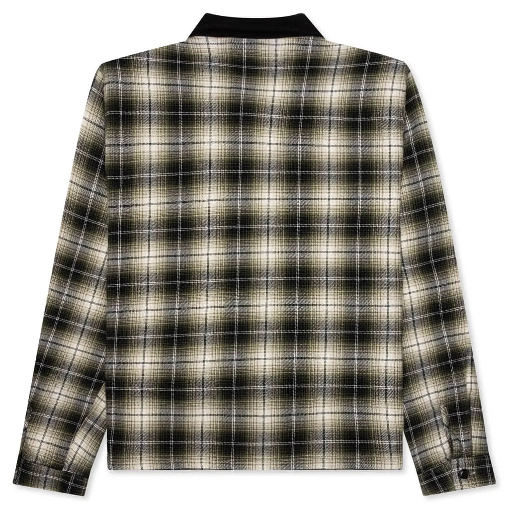 Frank Plaid Zip Shirt - Taupe