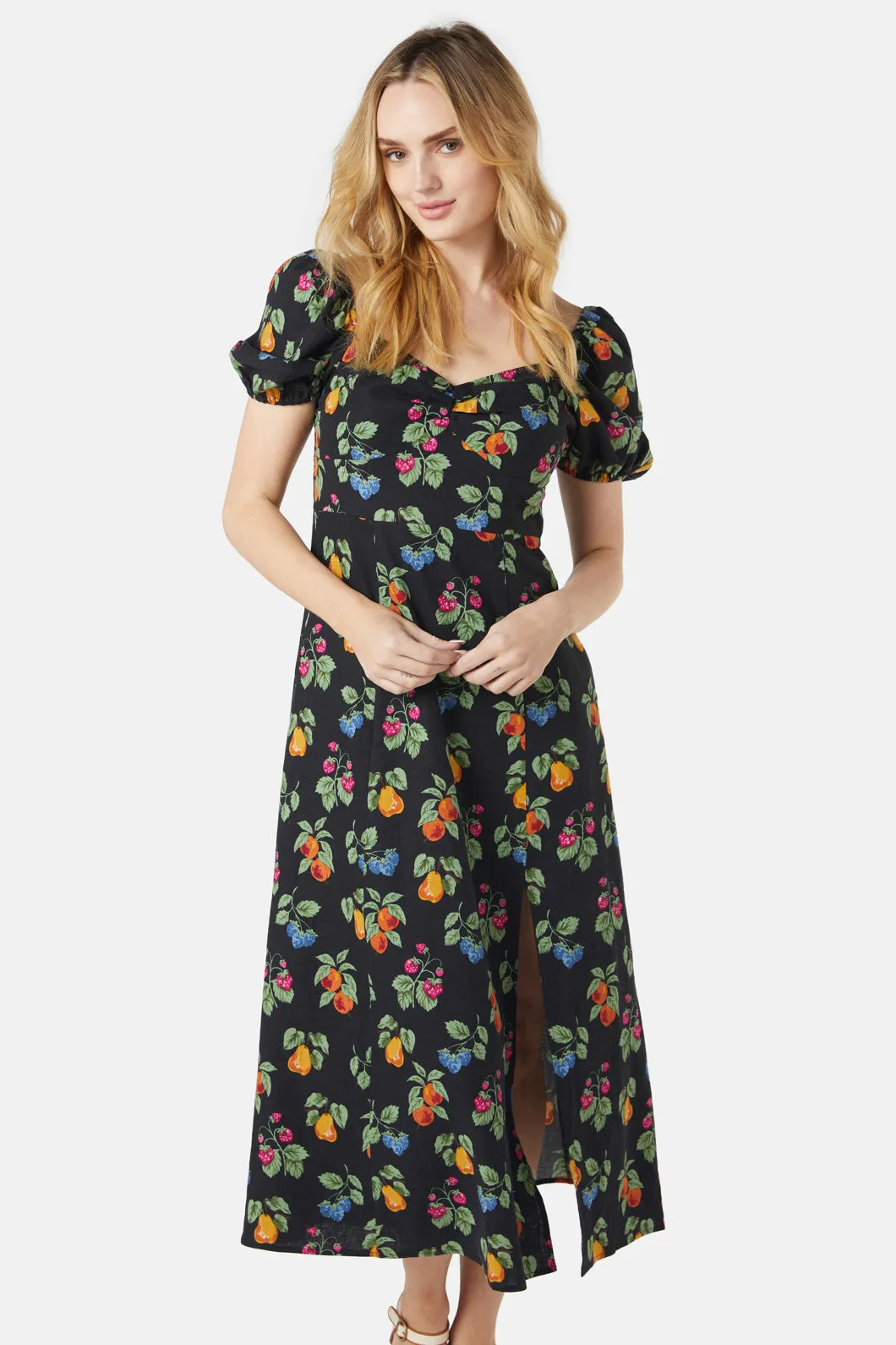 French Fruit Midi Dress