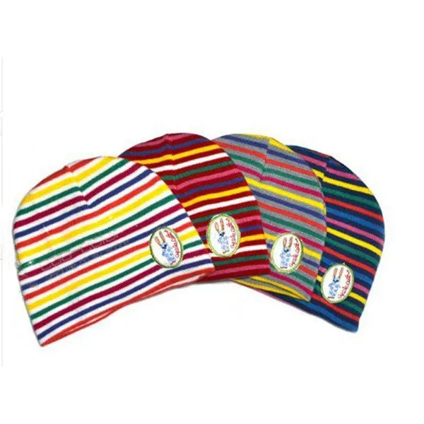 Girl Boy Baby Colorful Striped Skull Hats Kids 1M-3Y Warm Cotton Beanies Cap Hat SM6