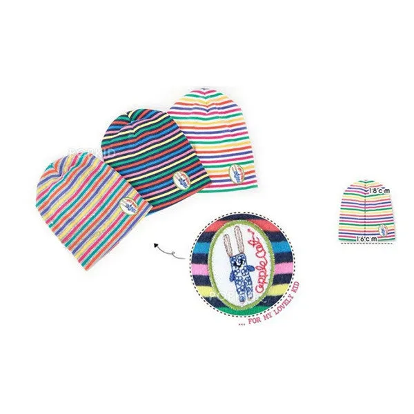 Girl Boy Baby Colorful Striped Skull Hats Kids 1M-3Y Warm Cotton Beanies Cap Hat SM6