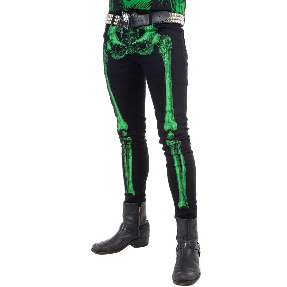 Green Skeleton Skinny Jeans