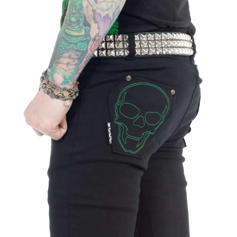 Green Skeleton Skinny Jeans