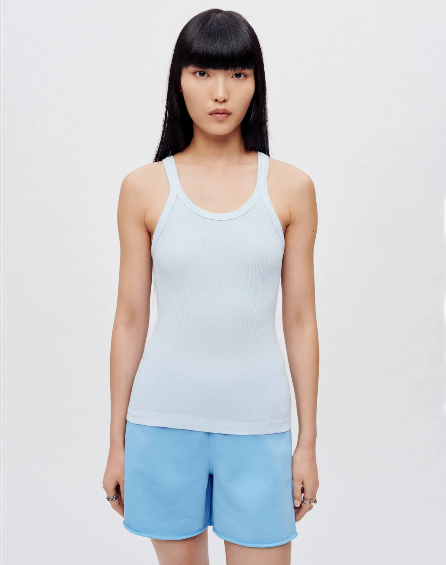 Hanes Ribbed Tank - Baby Blue