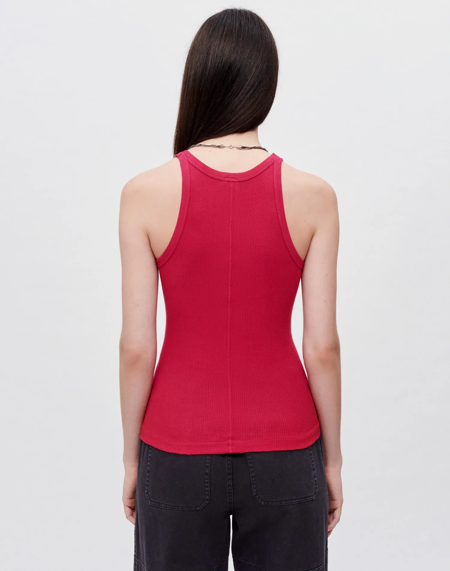 Hanes Ribbed Tank - Dragon Fruit