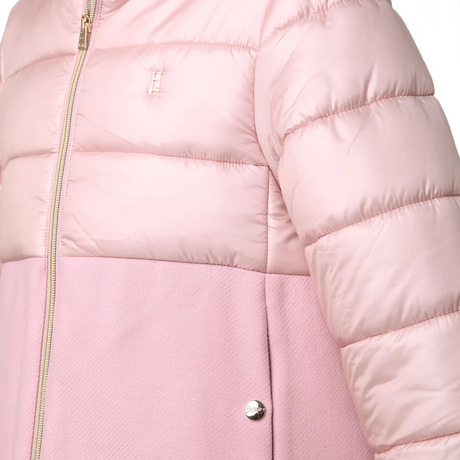 Herno Parka Hero Pink In Ecowool And Nylon