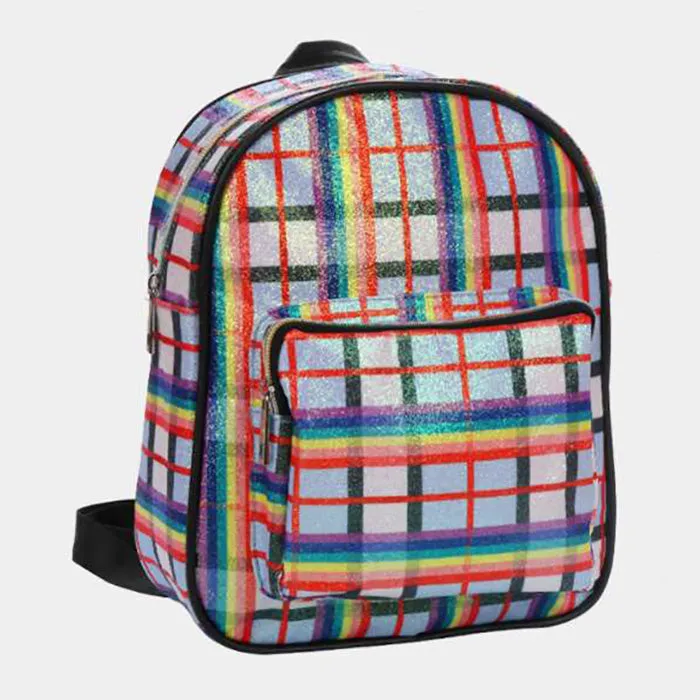 iLLASPARKZ Plaid Check Shimmery Backpack Bag