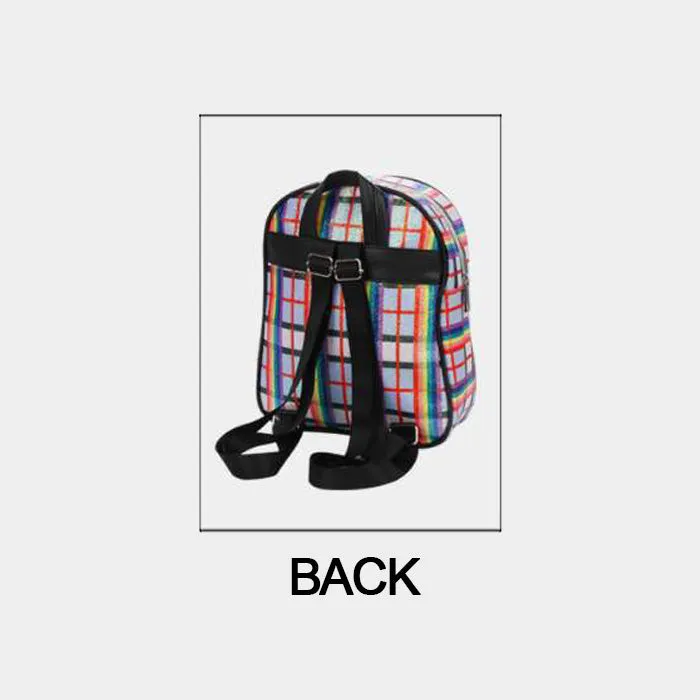 iLLASPARKZ Plaid Check Shimmery Backpack Bag