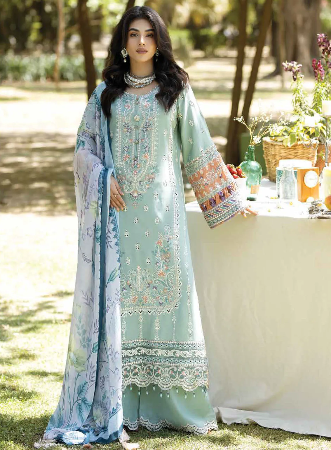 Jaan-E-Adaa By Imrozia Premium Embroidered Lawn 3 Piece Unstitched Suit IMP24J IPL-09 GUL