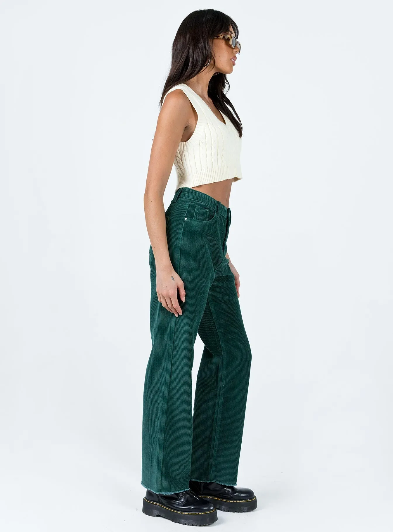 Kalinda Jeans Green Cord