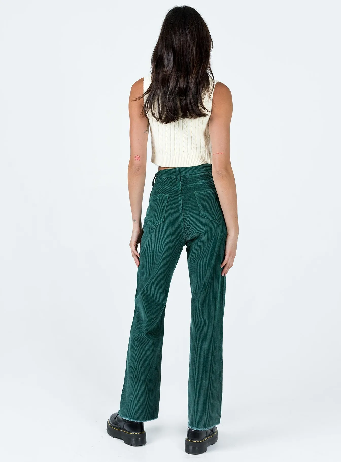 Kalinda Jeans Green Cord