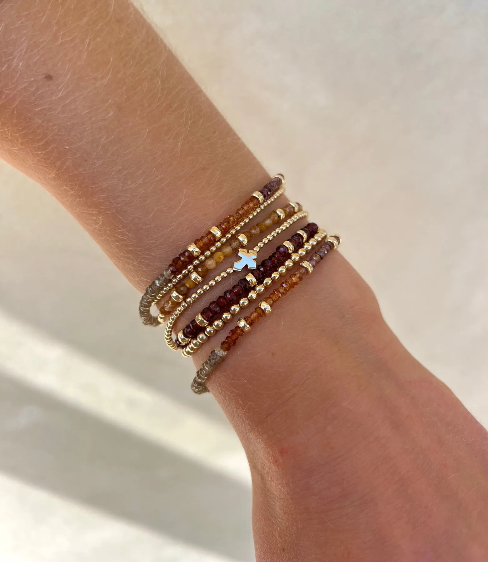 Karen Lazar Design January Garnet and Rondelle Bracelet