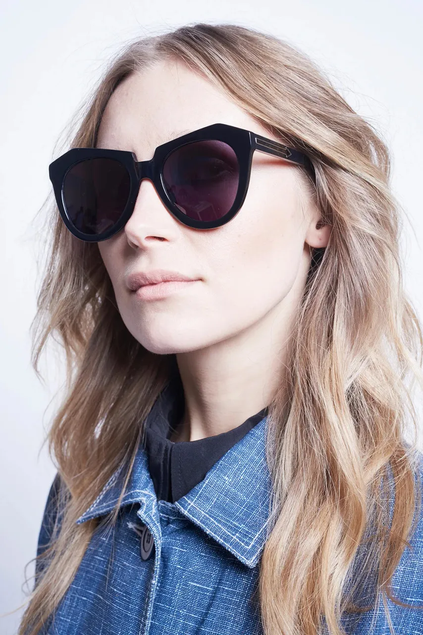 Karen Walker Number One 22 B Sunglasses, Black