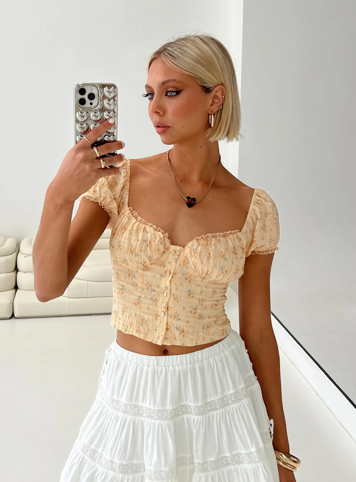 Karian Top Cream Floral