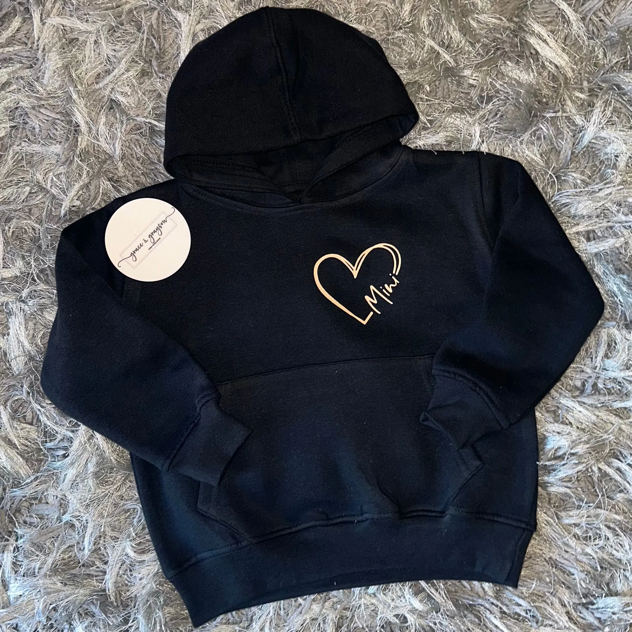 Kids Mama & Mini Heart Hoodie