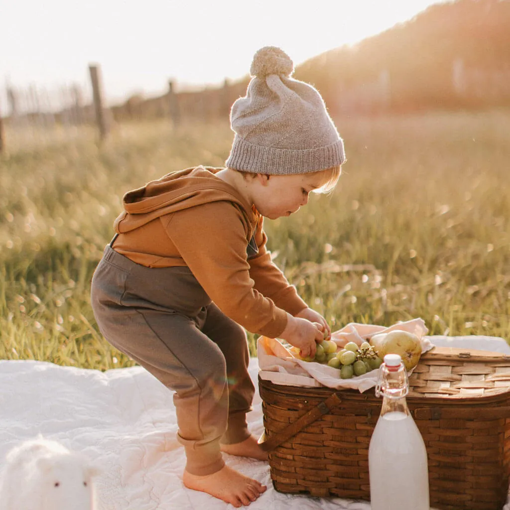 Kids Pom Pom Beanie - Flint Grey