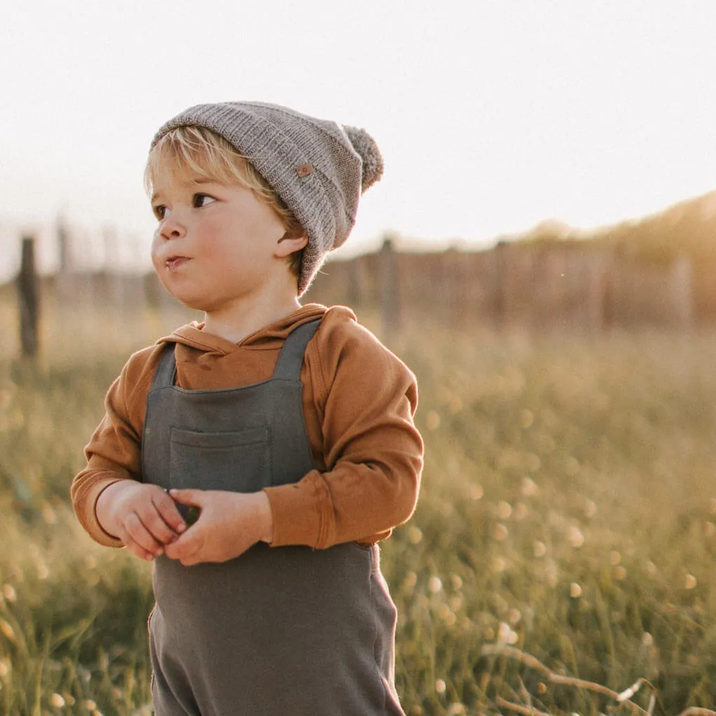 Kids Pom Pom Beanie - Flint Grey