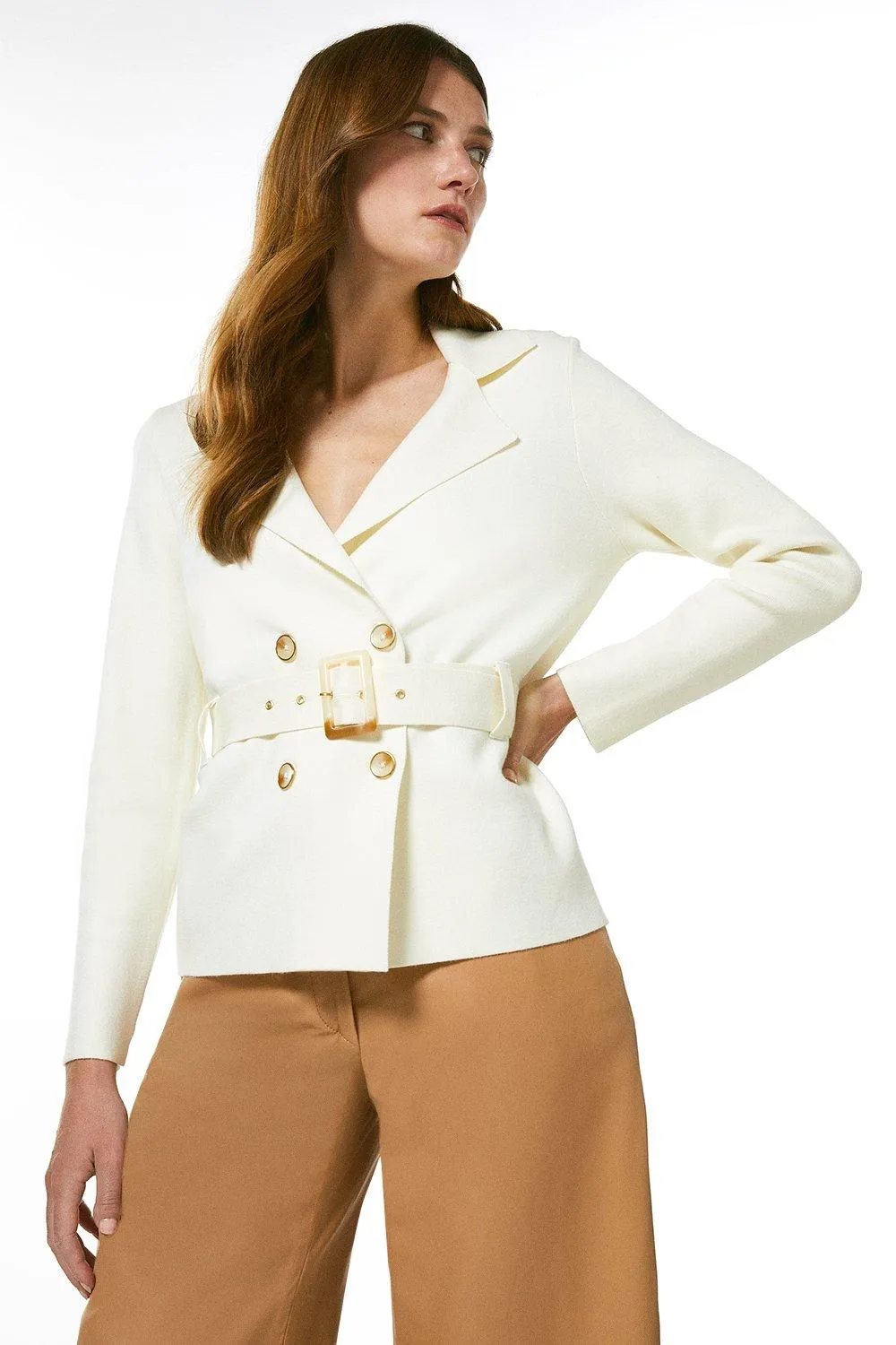 Knit Belted Jacket | Karen Millen