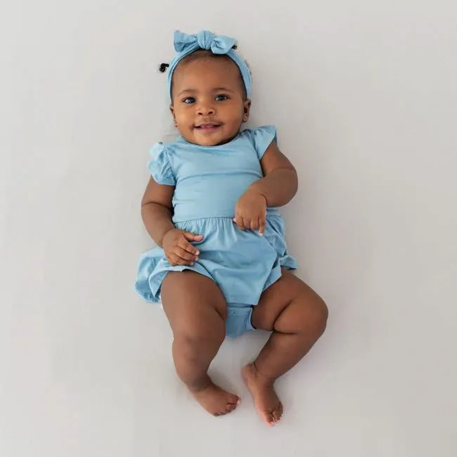 Kyte Baby Twirl Bodysuit Dress in Dusty Blue