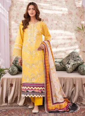 Lamhay By Bin Ilyas Luxury Embroidered Lawn 3 Piece Unstitched Suit BI24LLEL D-104