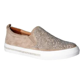 L'AmourDesPieds  KAMADA Taupe Leather Slip-On Sneaker