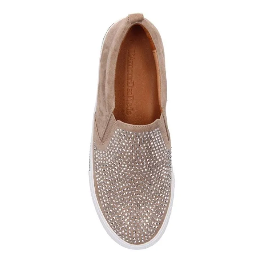 L'AmourDesPieds  KAMADA Taupe Leather Slip-On Sneaker