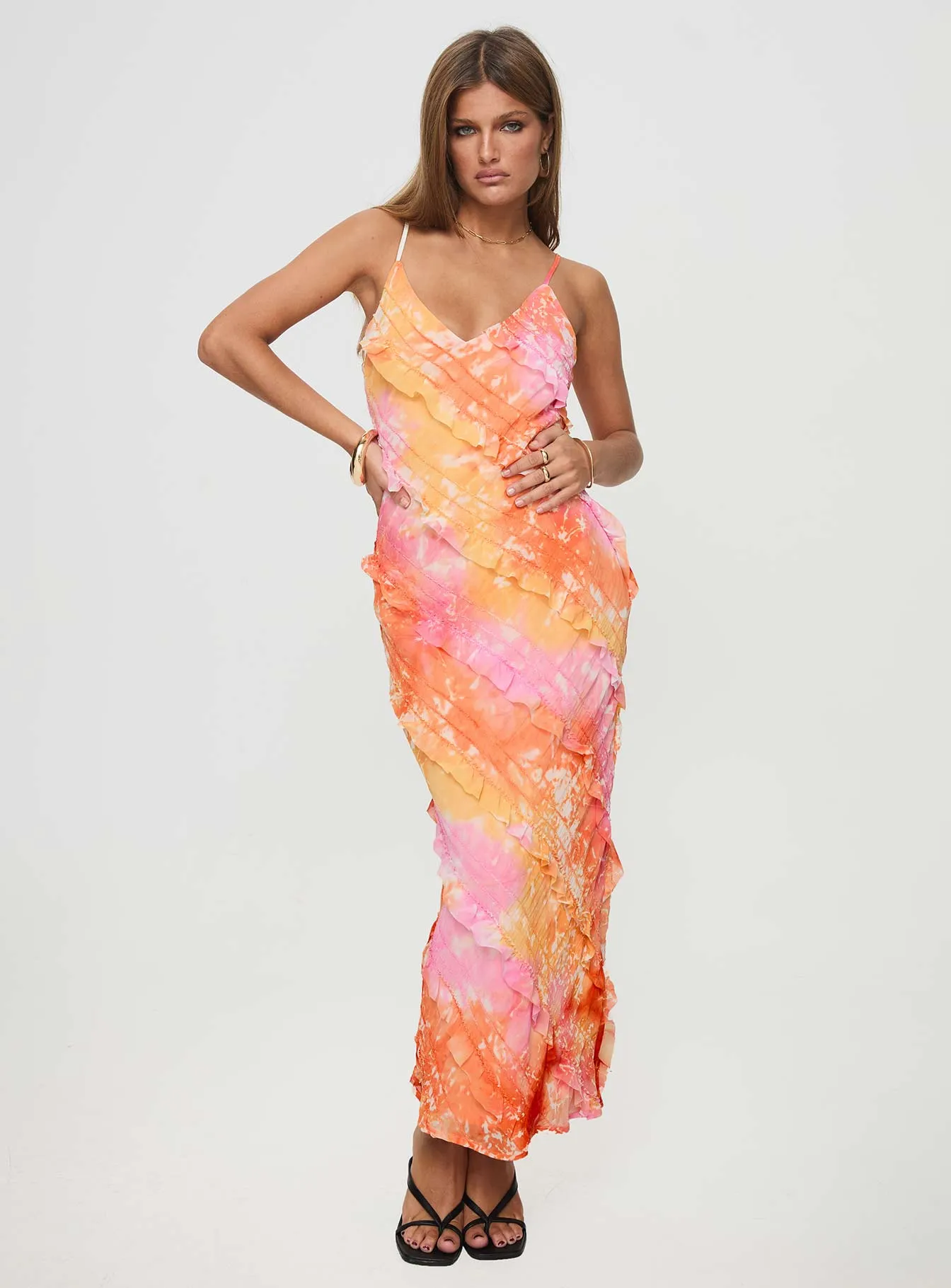 Lars Maxi Dress Orange Multi