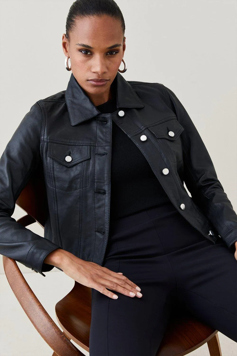 Leather Western Jacket | Karen Millen