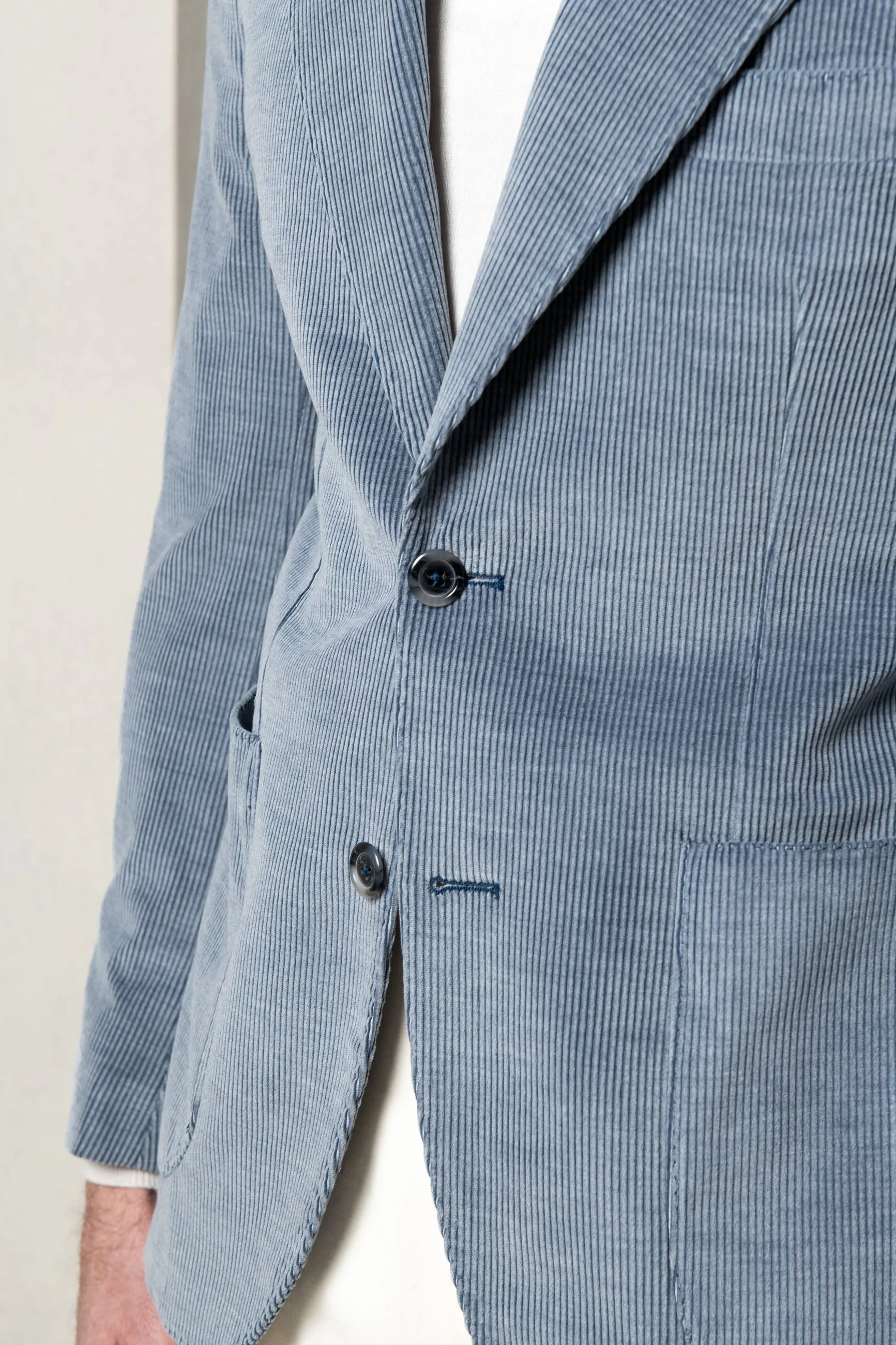 Light blue corduroy jacket Soragna Capsule Collection - Made in Italy