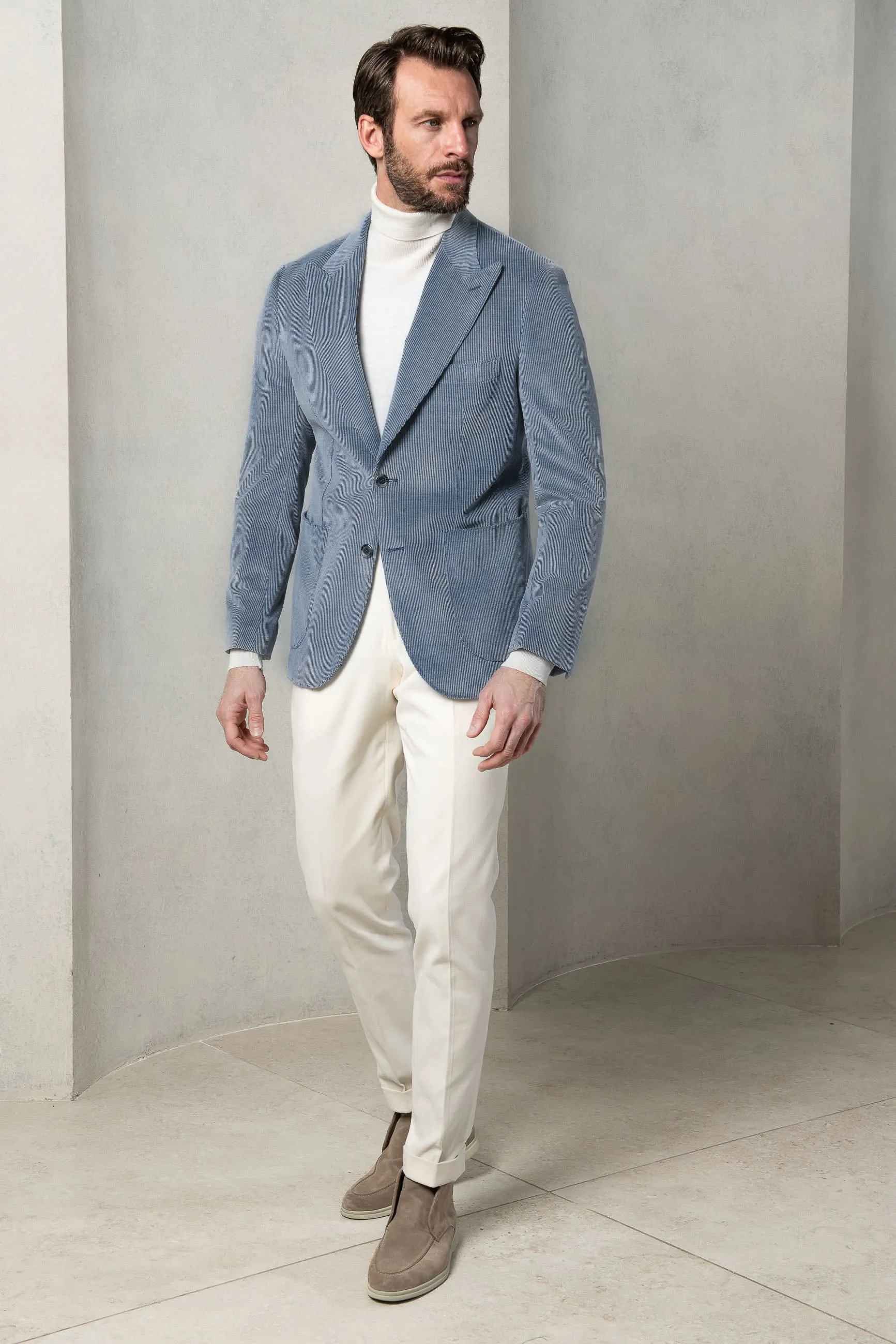 Light blue corduroy jacket Soragna Capsule Collection - Made in Italy