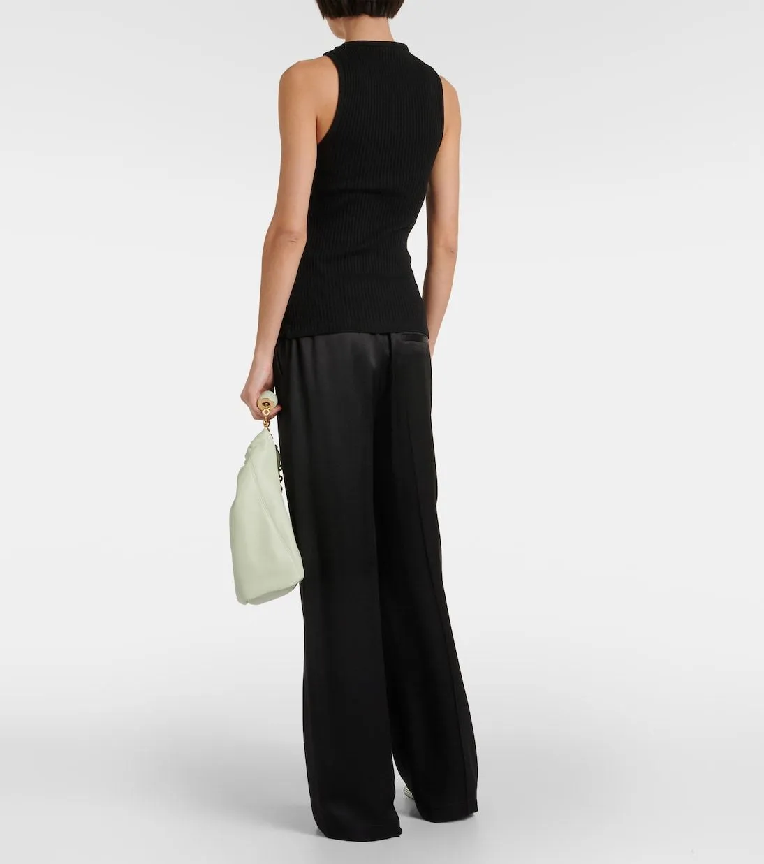 LOEWE  |Rib Blended Fabrics Sleeveless Studded Street Style U-Neck