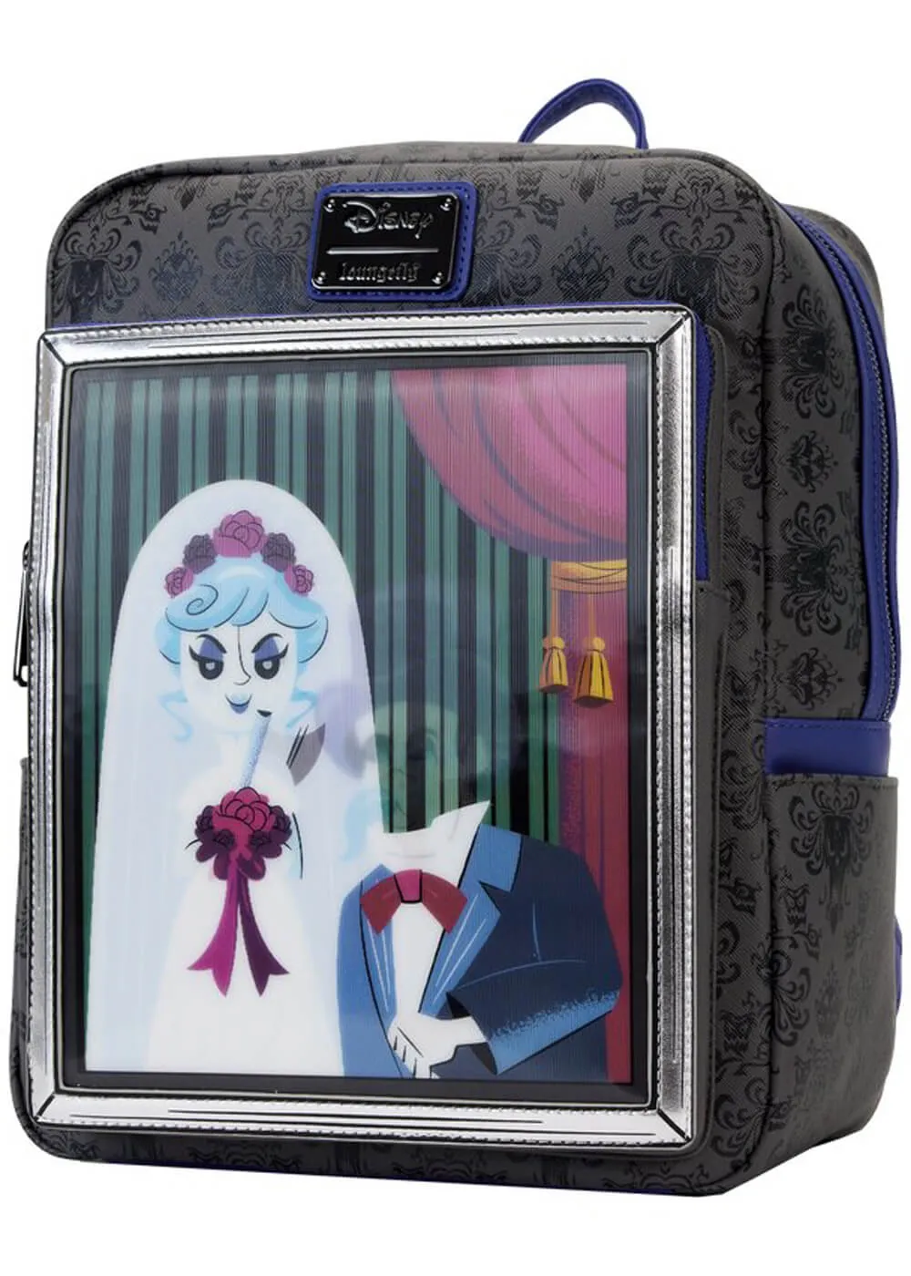 Loungefly Disney Haunted Mansion Black Widow Bride Lenticular Backpack Black