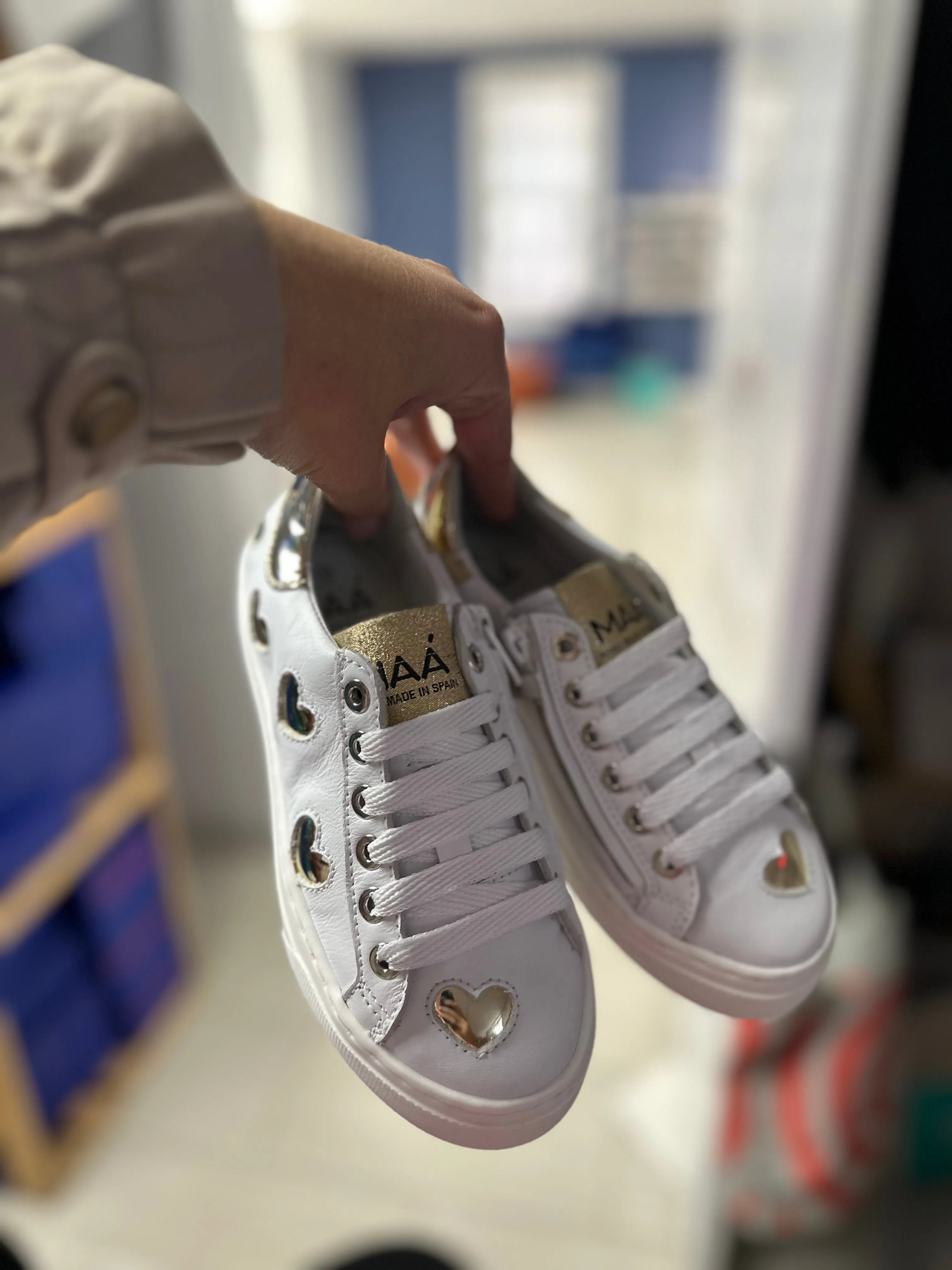 MAA Gold Heart Zipper Sneaker