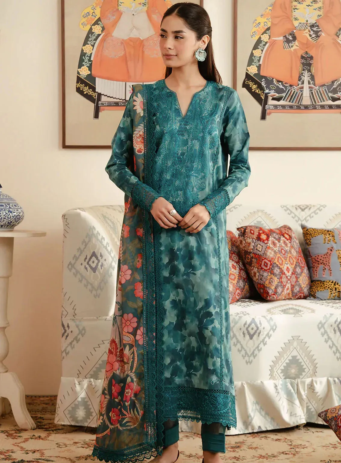 Malina By Afrozeh Printed Lawn 3 Piece Unstitched Suit AF24M D-01 CEILA