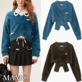 MAMC  |Casual Style Nylon Street Style V-Neck Long Sleeves