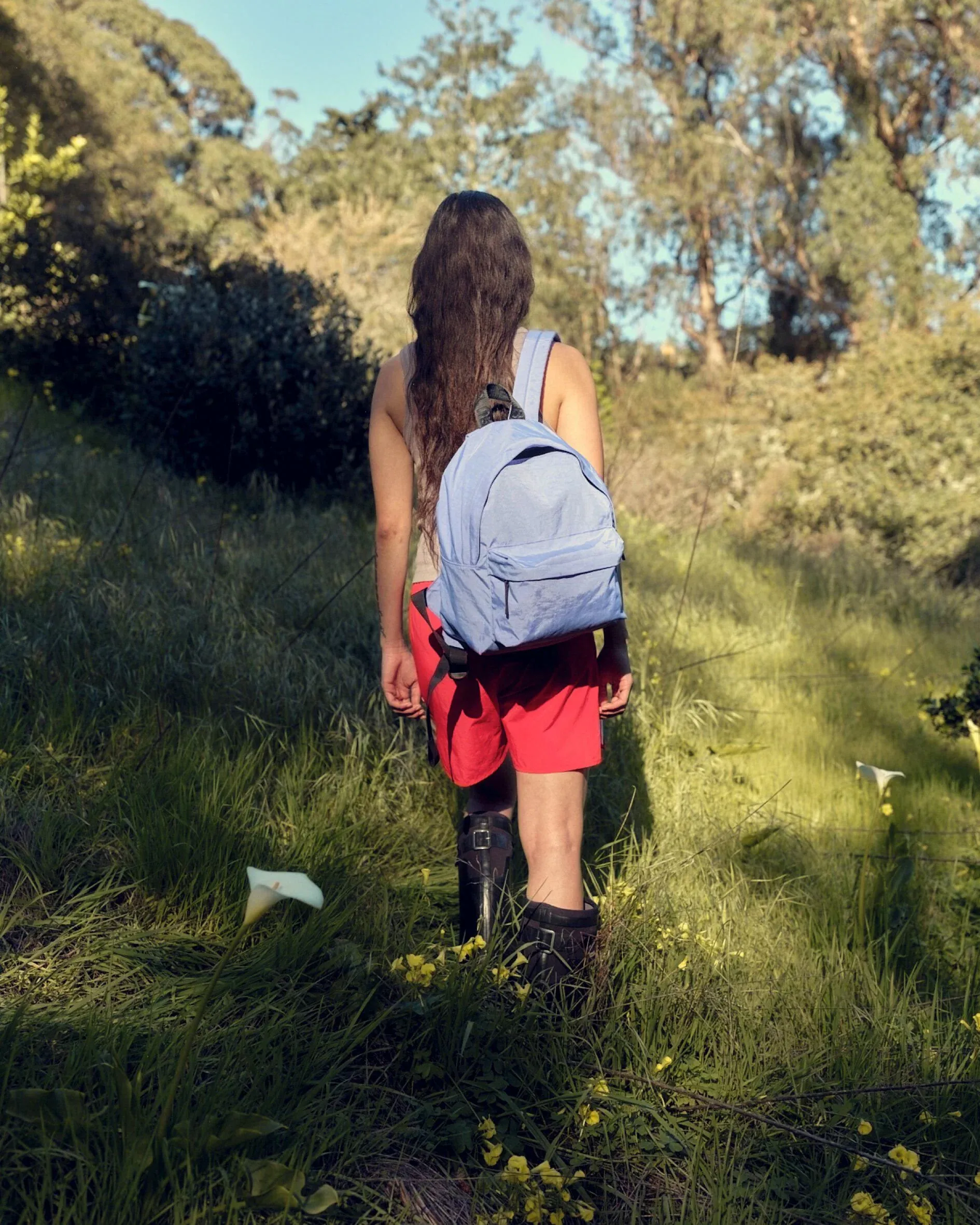 Medium Nylon Backpack in Pansy Blue