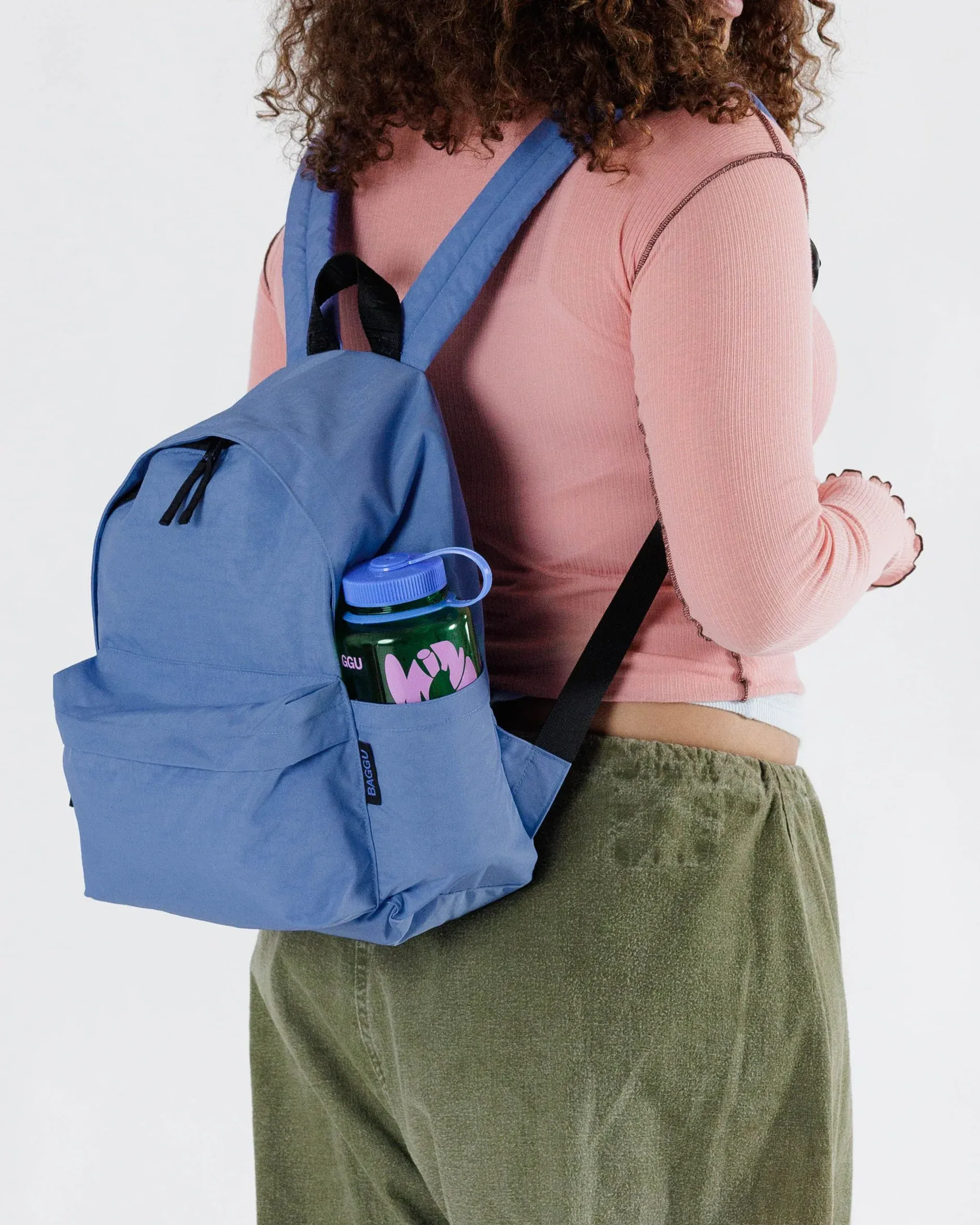 Medium Nylon Backpack in Pansy Blue