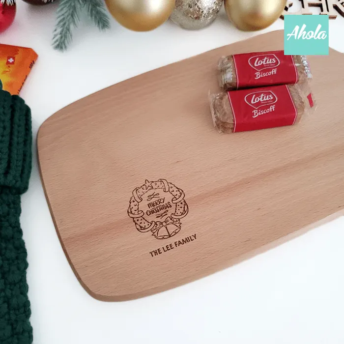 【Merry Christmas】Maple Wood Cutting Board with Handle 聖誕楓木刻字多用途砧板 (3-5個工作天完成)