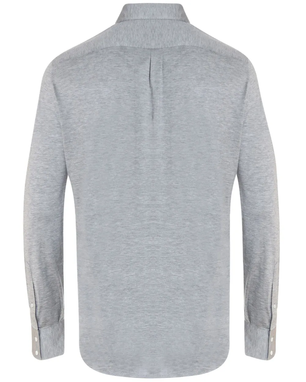 Mid Grey Silk Blend Jersey Sportshirt