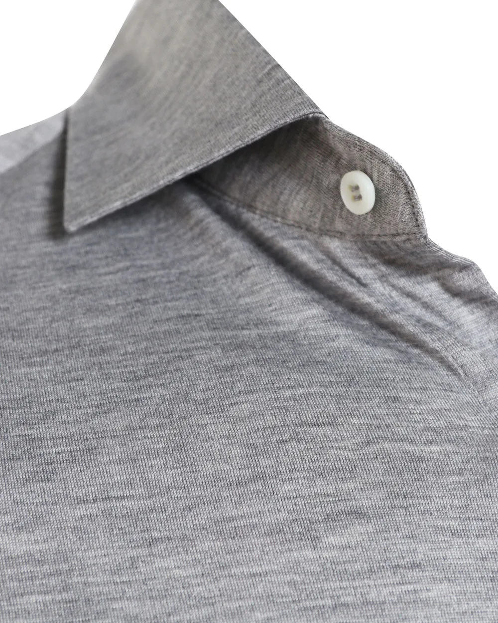 Mid Grey Silk Blend Jersey Sportshirt